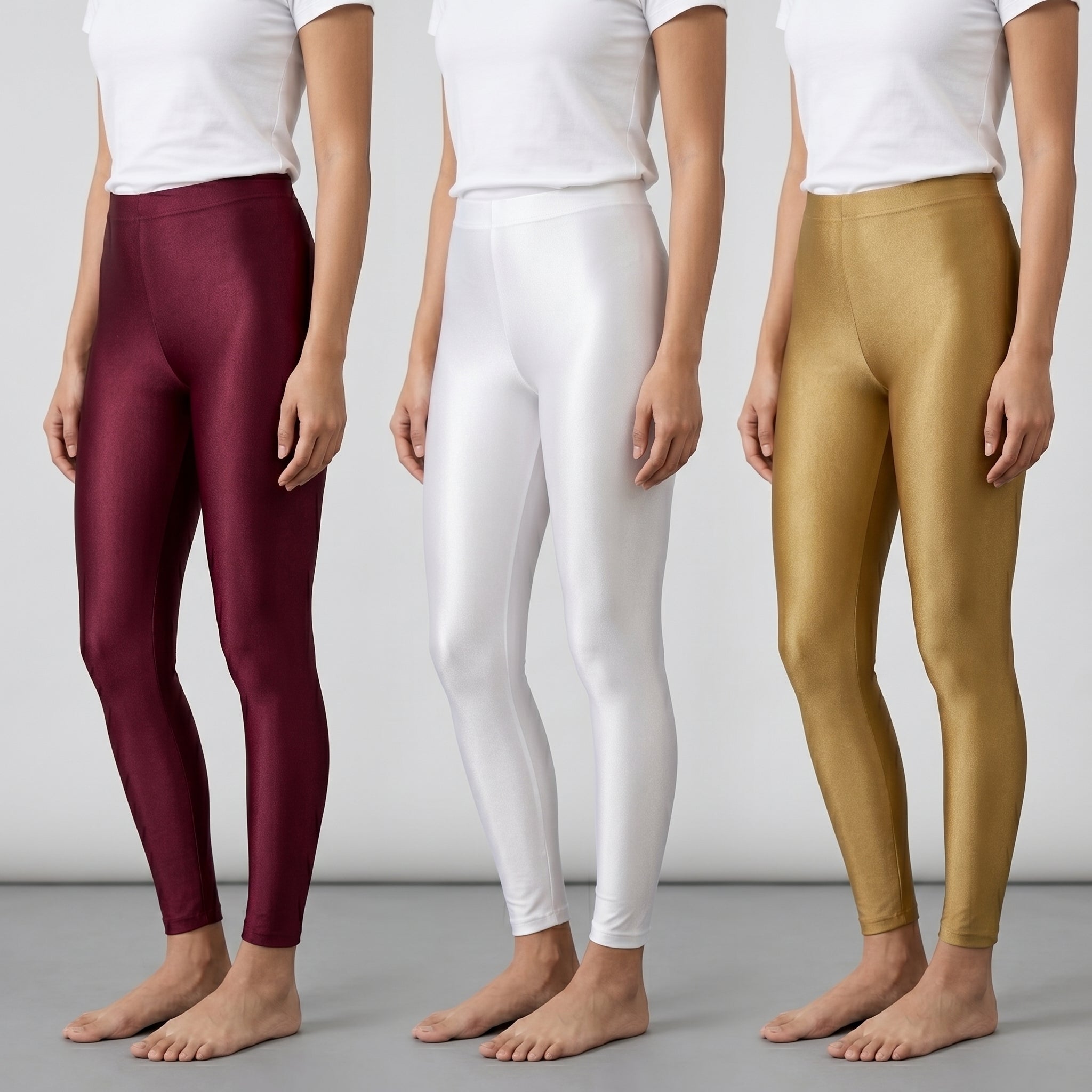 Pack of 3 Nylon Stretch Shimmer Leggings