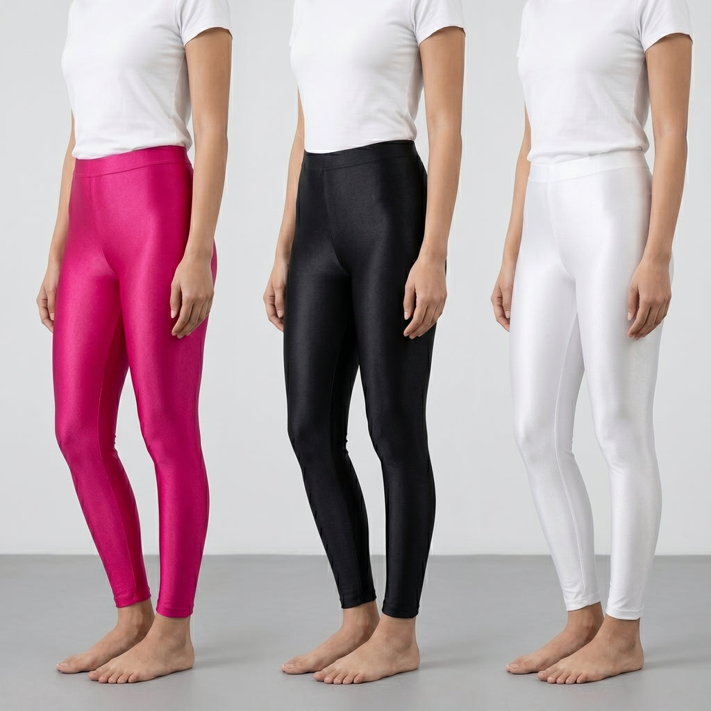 Pack of 3 Nylon Stretch Shimmer Leggings
