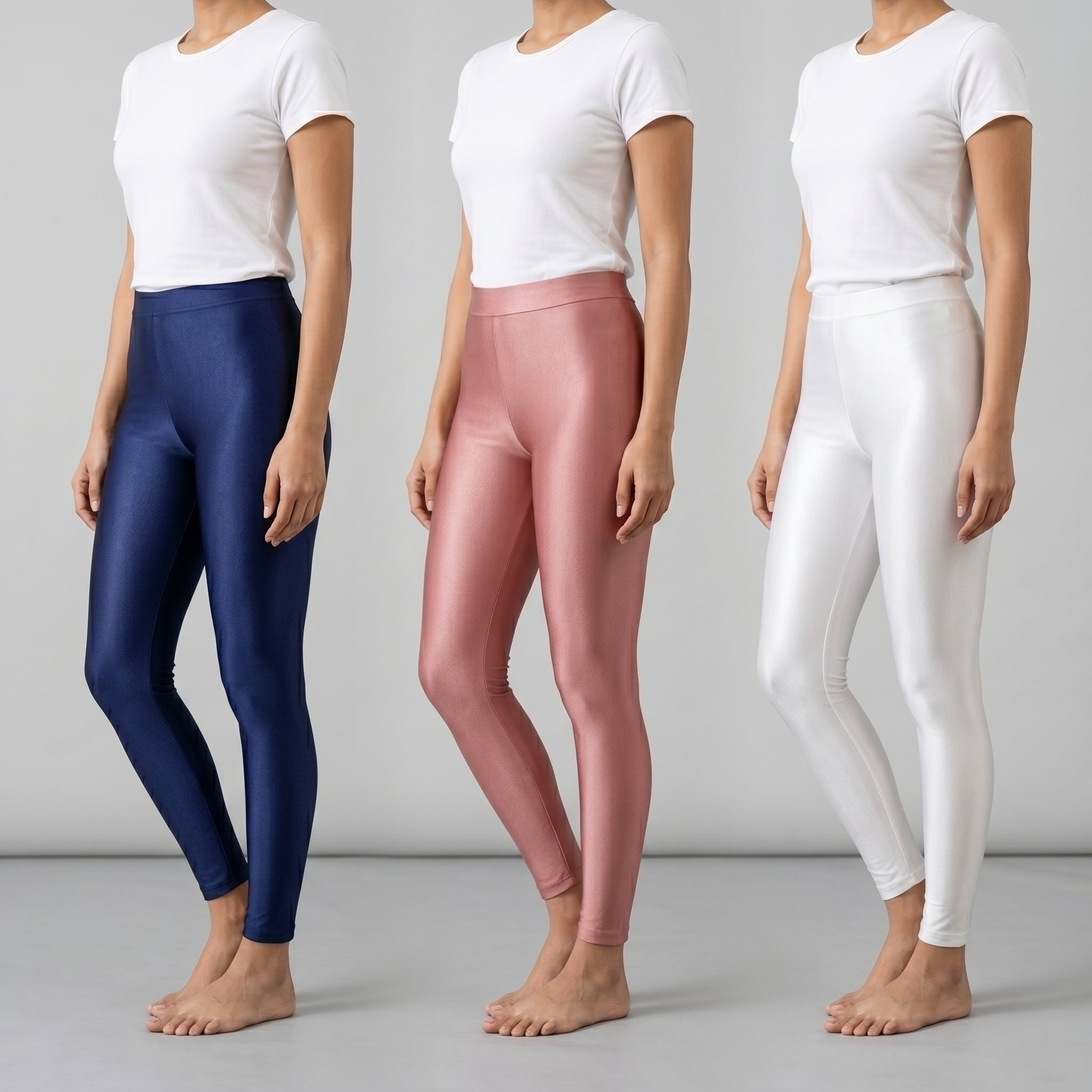 Pack of 3 Nylon Stretch Shimmer Leggings