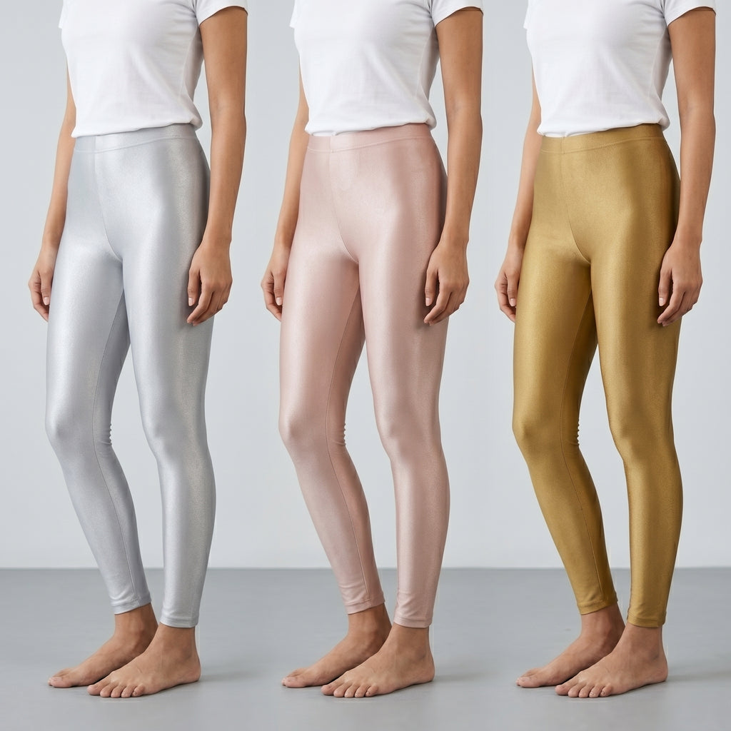 Pack of 3 Nylon Stretch Shimmer Leggings