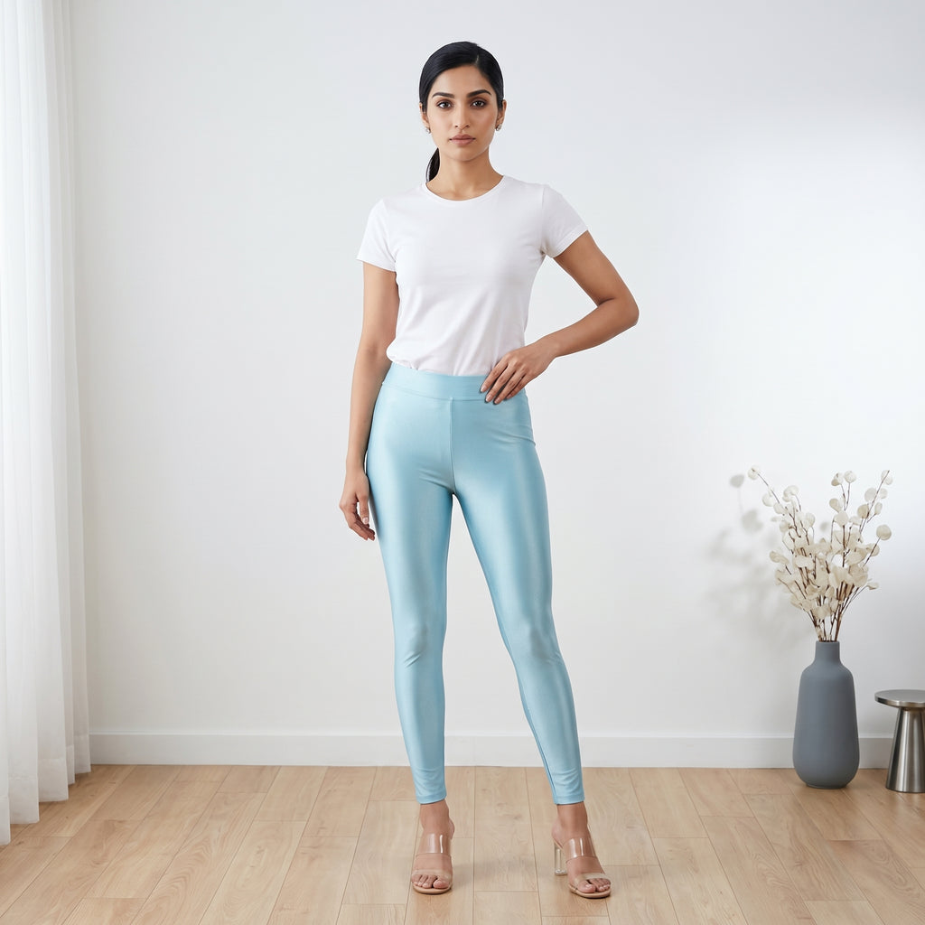 Sky Blue Shimmer Leggings