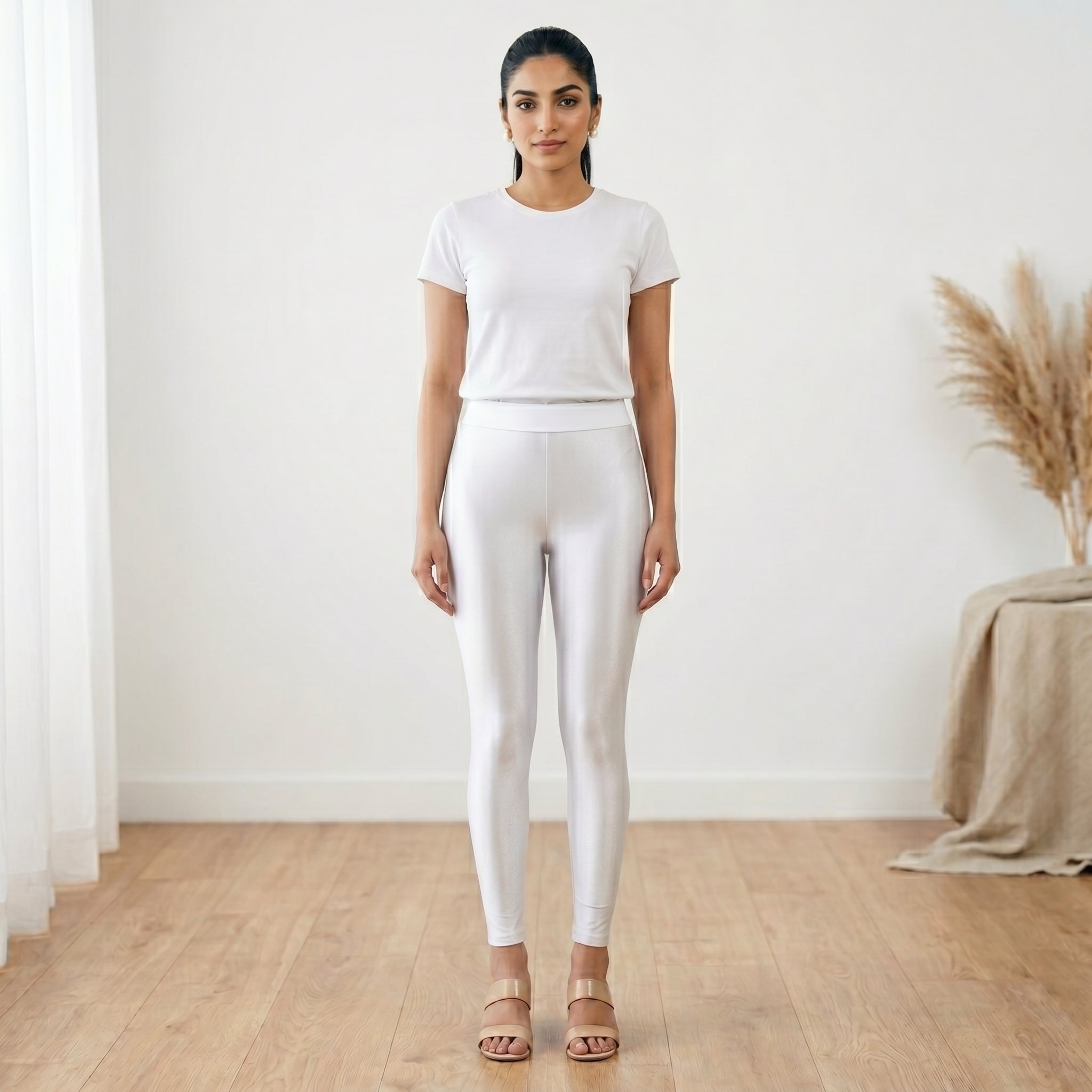 White Shimmer Leggings