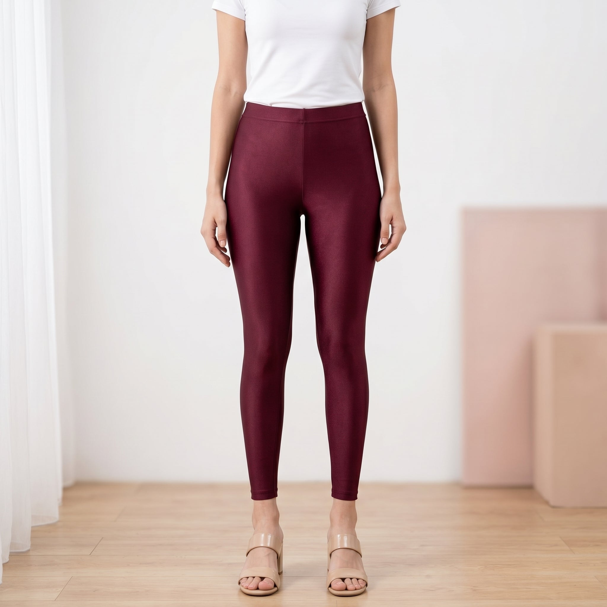 Maroon Shimmer Leggings
