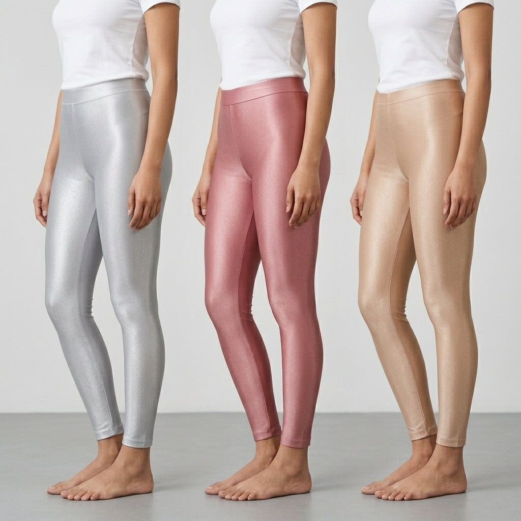 Pack of 3 Nylon Stretch Shimmer Leggings